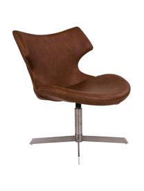 Krzesło obrotowe ze sztucznej skóry Zampi, Tapicerka: sztuczna skóra, Stelaż: stal, Brązowy, stal, S 70 x G 65 cm