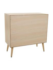 Ladekast Cayetana van hout, Frame: MDF, fineer, Handvatten: metaal, Poten: bamboehout, gelakt, Bruin, hout, B 80 cm x H 81 cm