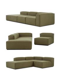 Modulárny XL šezlong Lennon, Olivovozelená, Š 357 x H 119 cm, s operadlom napravo