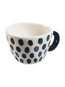 Tazas espresso de gres Masai, 6 uds., Gres, Blanco, azul, Ø 7 x Al 5 cm, 90 ml