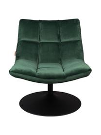 Fluwelen draaistoel Bar in groen, Bekleding: polyester fluweel, Frame: gepoedercoat metaal, Fluweel groen, 66 x 78 cm