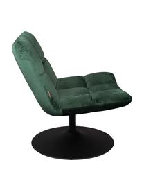 Sillón giratorio de terciopelo Bar, Tapizado: terciopelo de poliéster 2, Estructura: metal, pintura en polvo, Estructura: madera contrachapada, Terciopelo verde, An 66 x F 78 cm