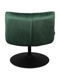 Sillón giratorio de terciopelo Bar, Tapizado: terciopelo de poliéster 2, Estructura: metal, pintura en polvo, Estructura: madera contrachapada, Terciopelo verde, An 66 x F 78 cm