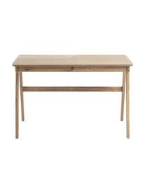 Scrivania in legno con uscita cavo Jacques, Gambe: rovere massiccio, Legno di quercia, Larg. 120 x Prof. 65 cm