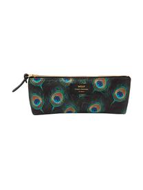 Stifte-Etui Peacock, Polyester, Leder, Schwarz, Mehrfarbig, B 22 x H 9 cm