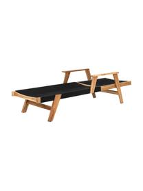 Tumbona Little John, Estructura: madera de acacia, Negro, beige, L 200 x An 73 cm