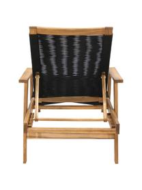 Tumbona Little John, Estructura: madera de acacia, Negro, beige, L 200 x An 73 cm