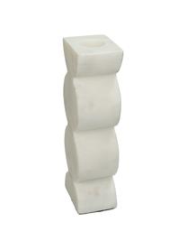 Portacandele effetto marmo Kinga, Poliresina, Bianco, Larg. 8 x Alt. 16 cm
