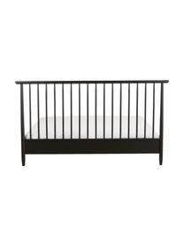 Houten bed Windsor van massief grenenhout met hoofdeinde, Massief grenenhout, FSC-gecertificeerd, Grenenhout, zwart, B 180 x L 200 cm