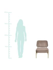 Fluwelen fauteuil Viggo, Bekleding: fluweel (polyester), Poten: gepoedercoat metaal, Fluweel taupe, B 62 x D 67 cm