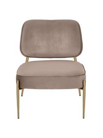 Fluwelen fauteuil Viggo, Bekleding: fluweel (polyester), Poten: gepoedercoat metaal, Fluweel taupe, B 62 x D 67 cm