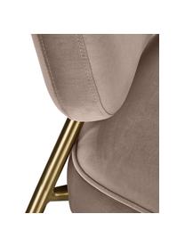 Fluwelen fauteuil Viggo, Bekleding: fluweel (polyester), Poten: gepoedercoat metaal, Fluweel taupe, B 62 x D 67 cm