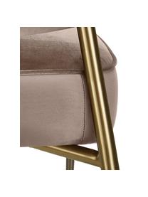 Fluwelen fauteuil Viggo, Bekleding: fluweel (polyester), Poten: gepoedercoat metaal, Fluweel taupe, B 62 x D 67 cm