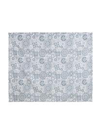 Parure copripiumino in cotone Morris, Cotone, Fronte: blu, bianco Retro: bianco, 200 x 200 cm