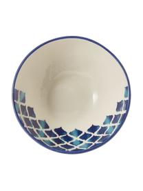 Bol artisanal céramique Ikat, 6 pièces, Céramique, Blanc, bleu, Ø 16 cm