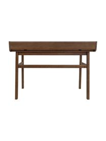 Uitschuifbare bureau Carteret, 115 x 44 - 68 cm, Poten: massief eikenhout, gebeit, Tafelblad: spaanplaat met eikenhoutf, Donkerbruin, B 115 x H 84 cm