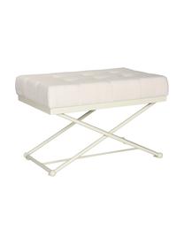 Sitzbank Chloe in Weiss, gepolstert, Bezug: Leinen, Ecru, Creme, 83 x 56 cm