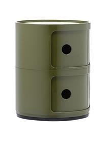 Design container Componibili, 2 modules, Kunststof, Greenguard gecertificeerd, Groen, glanzend, Ø 32 x H 40 cm