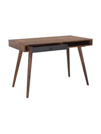 Schreibtisch Repa aus Massivholz, Sheeshamholz, massiv, lackiert, Sheeshamholz, Schwarz, B 117 x T 60 cm