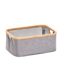 Aufbewahrungskorb Appa, Korb: Polyester, Gestell: Bambus, Grau, Beige, B 30 x H 16 cm