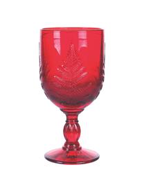 Kieliszek do wina z ryflowaną powierzchnią Aspen, 6 szt., Szkło, Czerwony, Ø 8 x W 17 cm, 240 ml