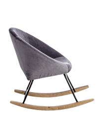 Sillón mecedora de terciopelo Annika, Tapizado: terciopelo de poliéster 7, Estructura: metal, pintura en polvo, Estructura: madera contrachapada, met, Terciopelo gris, An 74 x F 77 cm