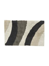 Koupelnový kobereček z organické bavlny Belinda, 100% organická bavlna s certifikátem BCI, Černá, béžová, tlumeně bílá, šedá, Š 50 cm, D 80 cm