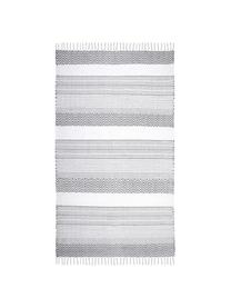 Tapis gris blanc en coton Iceland, Gris, blanc