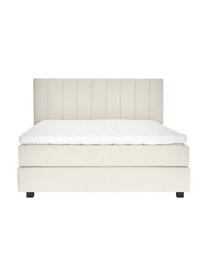 Letto Boxspring in velluto Premium Lacey, Materasso: a molle insacchettate a 7, Piedini: legno massello di faggio,, Beige, 200 x 200