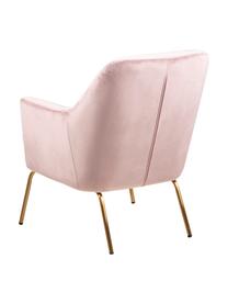 Fluwelen fauteuil Chisa in roze, Bekleding: polyester fluweel, Poten: gelakt metaal, Fluweel roze, B 68 x D 73 cm