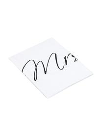 Baumwollperkal-Kissenbezüge Mr&Mrs mit Schriftzug, 2er-Set, Webart: Perkal Fadendichte 180 TC, Weiß, Schwarz, 80 x 80 cm