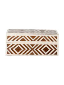 Schmuckbox Henny, Mitteldichte Holzfaserplatte (MDF), Polyresin beschichtet, Braun, Cremeweiss, 18 x 8 cm