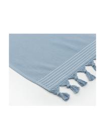 Hamamtuch Soft Cotton mit Frottee-Rückseite, Rückseite: Frottee, Blau, Weiss, 100 x 180 cm