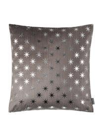 Kissenhülle Cosmos mit silbernen Sternen, Polyester, Grau, Silberfarben, 40 x 40 cm