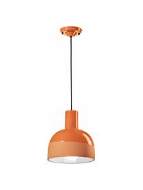 Kleine keramische hanglamp Caxixi in oranje, Lampenkap: keramiek, Baldakijn: keramiek, Oranje, Ø 22 x H 27 cm