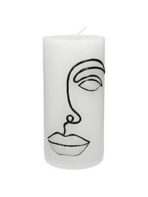 Bougie décorative Face, Cire, Blanc, noir, Ø 7 x haut. 15 cm