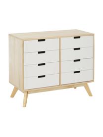 Cassettiera Milano, Bianco, legno di paulownia, Larg. 79 x Prof. 65 cm