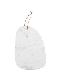 Tagliere in marmo Classic, Cinturino sospensione: similpelle, Bianco marmorizzato, Larg. 24 x Lung. 35 cm