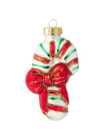 Kerstboomhangers Glitter van glas, set van 20, Glas, Rood, wit, groen, goudkleurig, Set met verschillende formaten