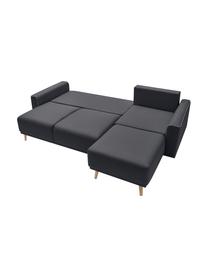 Sofá cama rinconero Mola, con espacio de almacenamiento, Tapizado: 100% poliéster, Estructura: madera, aglomerado, Patas: madera, Gris oscuro, gris claro, An 245 x F 164 cm