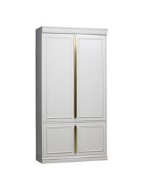 Armoire avec étagères 2 portes battantes grise-blanche Organize, Gris, blanc, larg. 110 x haut. 215 cm