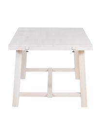 Verlengbare eettafel Brooklyn met massief houten blad, 170 - 220 x 95 cm, Massief, wit gewassen en geolied eikenhout, Eikenhout, wit gewassen, B 170 tot 220 x D 95 cm