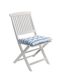 Cuscino sedia a righe color blu/bianco Timon, Rivestimento: 100% cotone, Blu, bianco, Larg. 40 x Lung. 40 cm