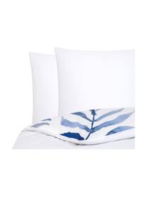 Biancheria da letto reversibile in percalle Francine, Tessuto: percalle, Bianco, blu, 200 x 200 cm + 2 federe 50 x 80 cm