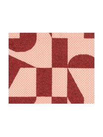 Wendekissenhülle Abigail in Rosa/Rostrot, Vorderseite: Jacquard (48% Polyester, , Rückseite: Polyestersamt, Rosa, Rostrot, 40 x 40 cm