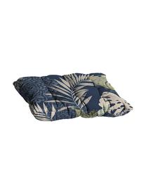 Sitzkissen Reva mit tropischem Print, Bezug: 50% Baumwolle, 45% Polyes, Blau, Beige- und Grüntöne, 45 x 45 cm