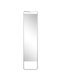 Eckiger Anlehnspiegel Kasch mit weißem Aluminiumrahmen, Rahmen: Aluminium, pulverbeschich, Spiegelfläche: Spiegelglas, Weiß, B 42 x H 175 cm