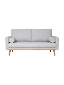 Sofa Saint (2-Sitzer) in Hellgrau mit Eichenholz-Füßen, Bezug: Polyester Der hochwertige, Gestell: Massives Kiefernholz, Spa, Webstoff Hellgrau, B 169 x T 87 cm