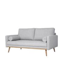 Sofa Saint (2-Sitzer) in Hellgrau mit Eichenholz-Füssen, Bezug: Polyester Der hochwertige, Gestell: Massives Kiefernholz, Spa, Webstoff Hellgrau, B 169 x T 87 cm