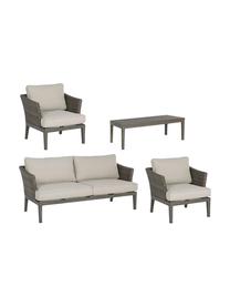 Set lounge de exterior Coconut, 4 pzas., Aluminio
Poliéster
Fibra sintética, Gris, marrón, Set de diferentes tamaños